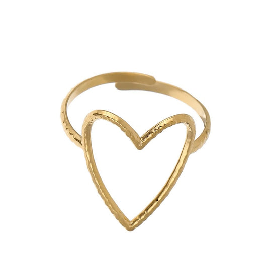 Ring met grote hart goud